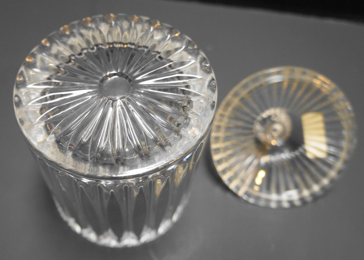 Crystal Clear Industries Vertical Cuts Biscuit Barrel Candy Jar Lead Crystal