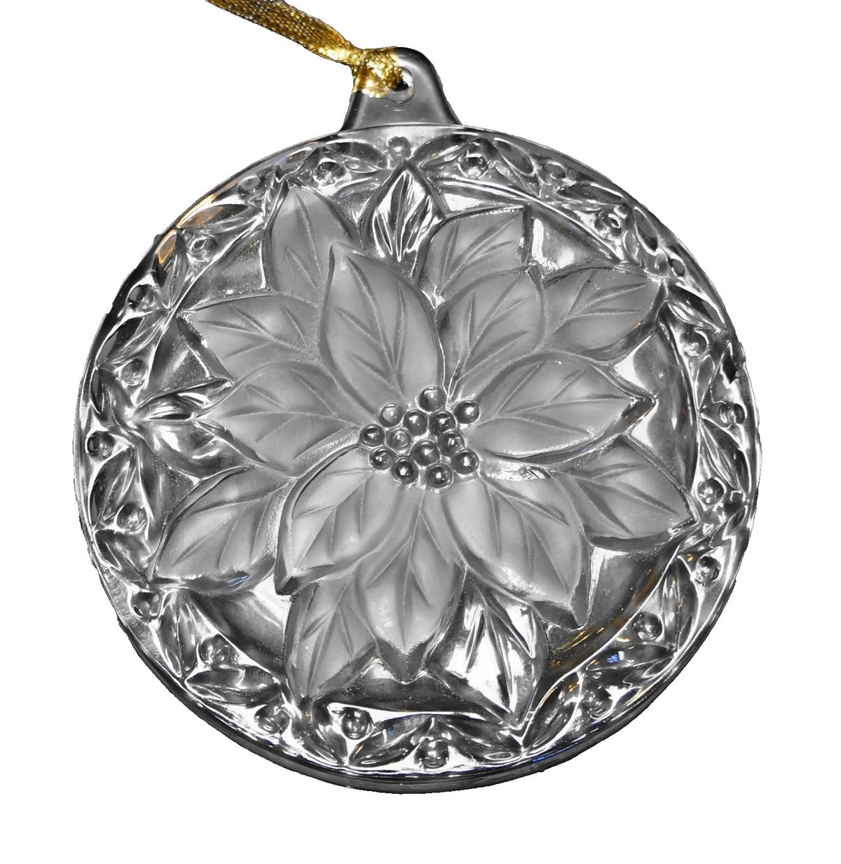 Mikasa Crystal Frosted Festive Poinsettia Christmas Ornament