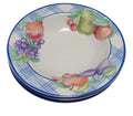American Atelier Harvest Gingham Rimmed Soup Bowls Set of 3
