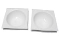 The Palm Restaurant White Square Wave Rim Soup Cereal Bowls Set of 4