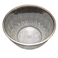 Reims Clear Glass Pressed Diamonds Silver Rim Serving Bowl 9 IN