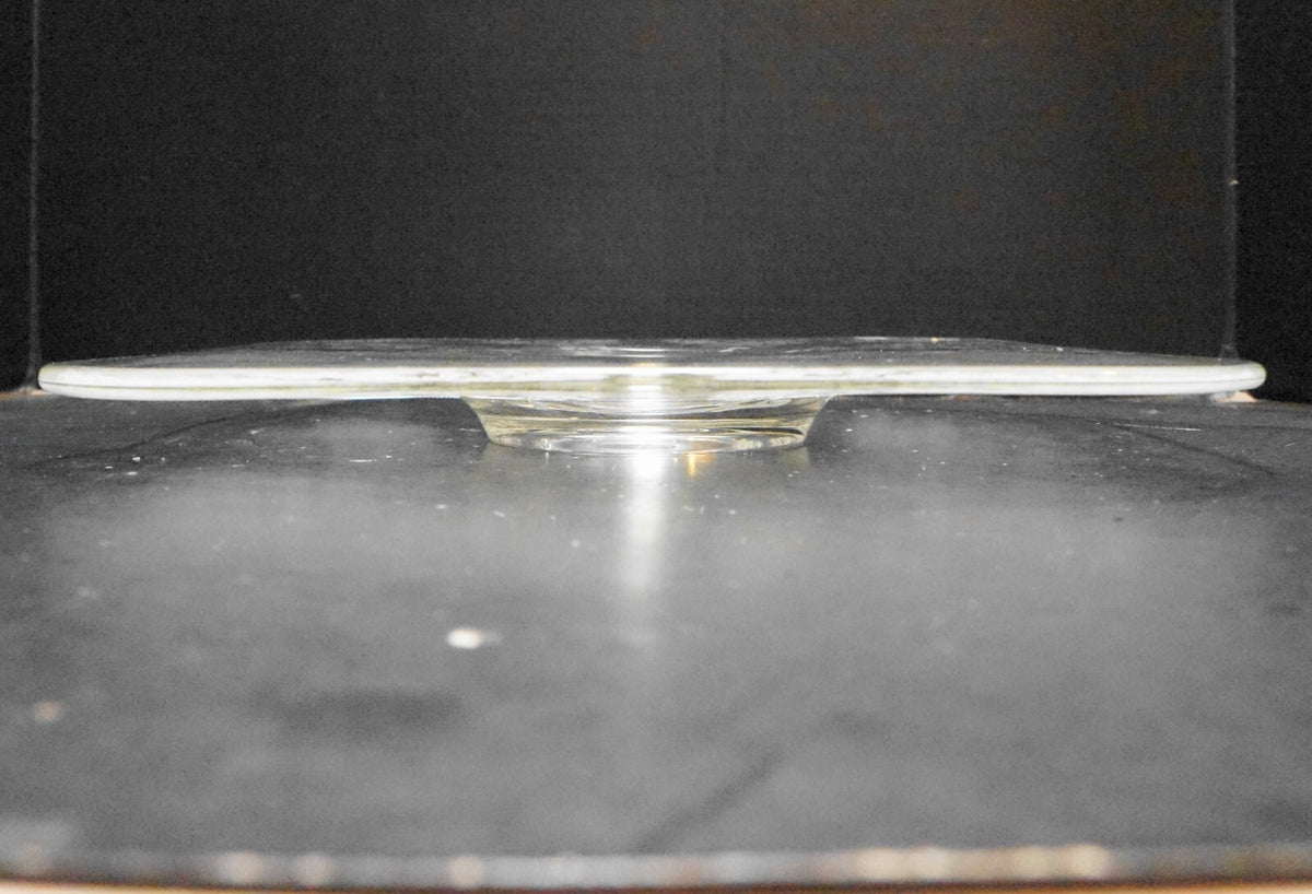Elegant Floral Etched Glass Square Low Cake Plate Platter