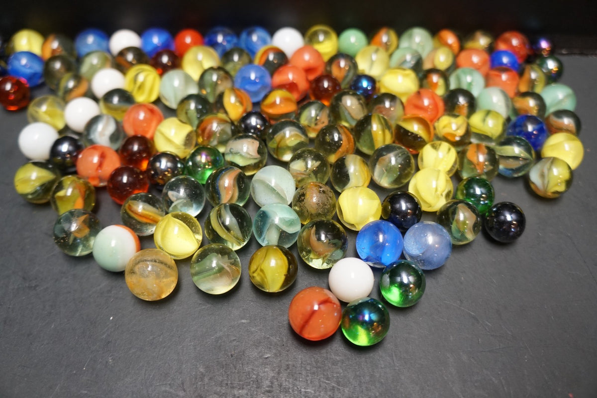 Vintage Glass Marbles Opaque Cat Eyes Mixed Lot 123