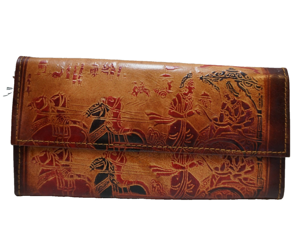 Shantiniketan Indian Leather Wallet Clutch Purse