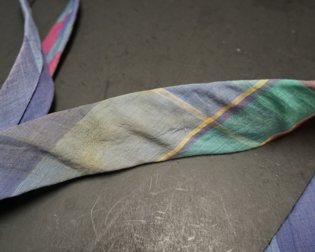 Polo Ralph Lauren Cotton Plaid Tie Preppy Summer Red Blue Green Red Vintage