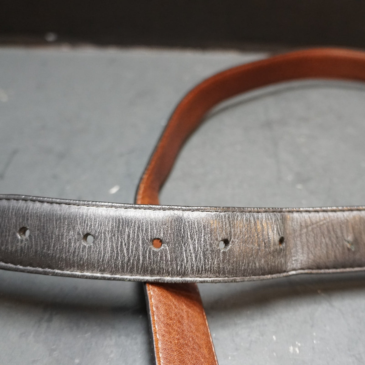 Brighton Black Brown Leather Reversible Belt Brass Buckle Size 42 Men's