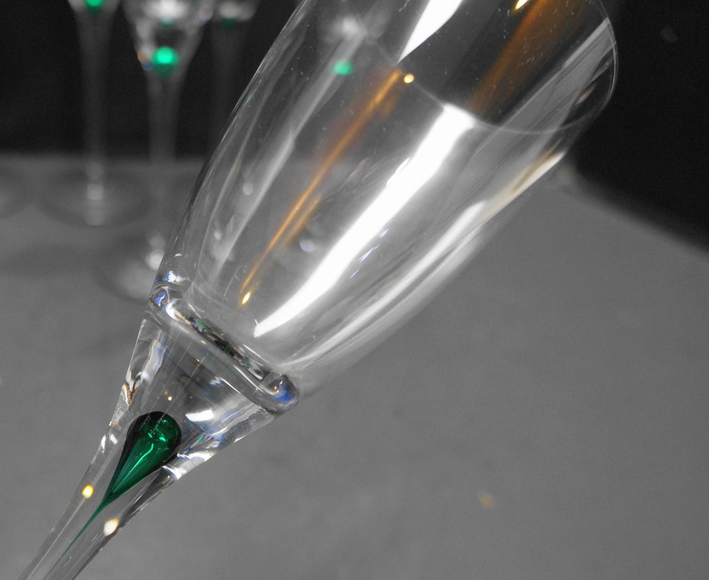 Colony Diane Green Encased Teardrop Wine Glasses Set of 8