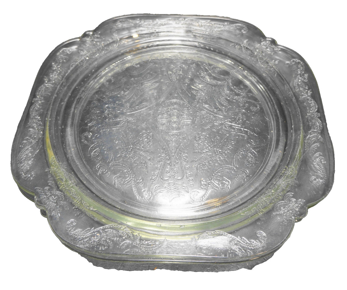 Indiana Glass Recollection Clear Square Dinner Plates Pair