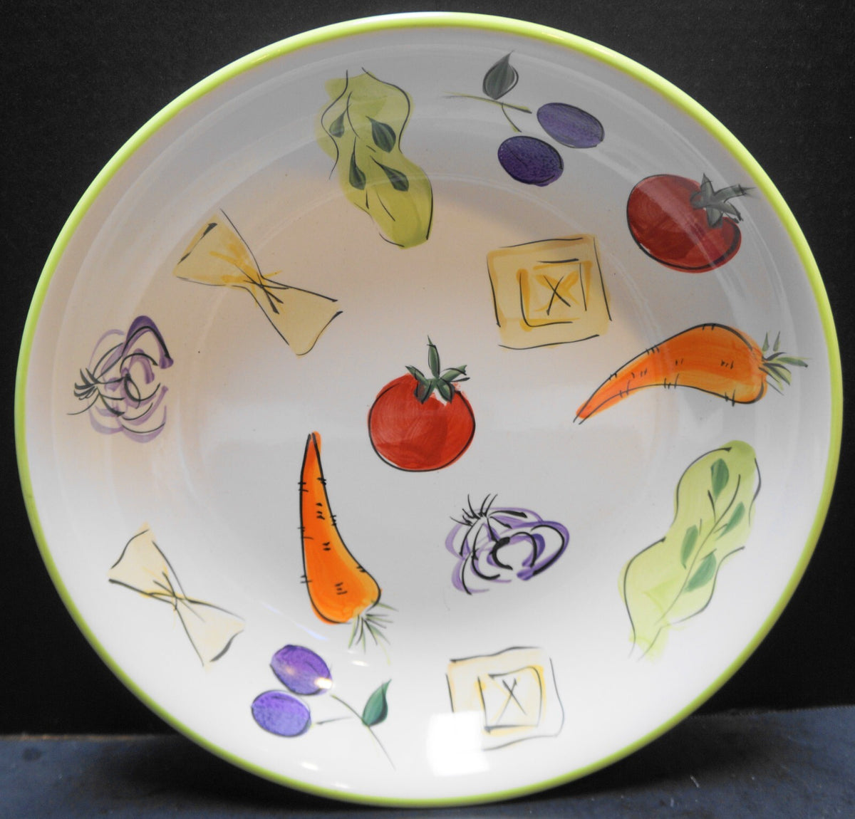 Tabletops Unlimited Italian Garden Pasta Salad Serving Bowl