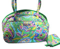 Vera Bradley Emerald Paisley Medium Bowler and Coin Purse Retired 2014