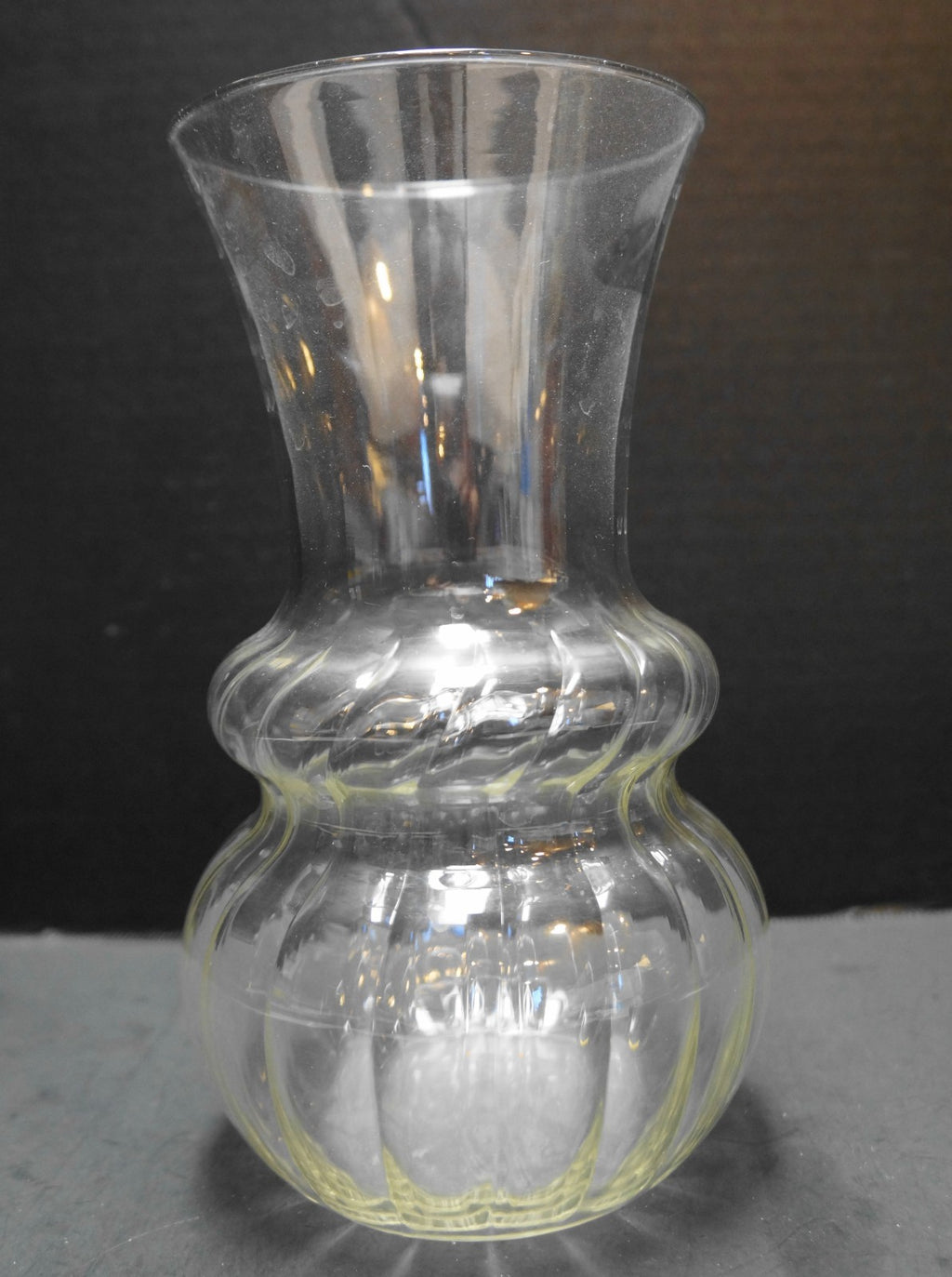 Indiana Glass Illusions Clear Spiral Optic Large Bouquet Vase