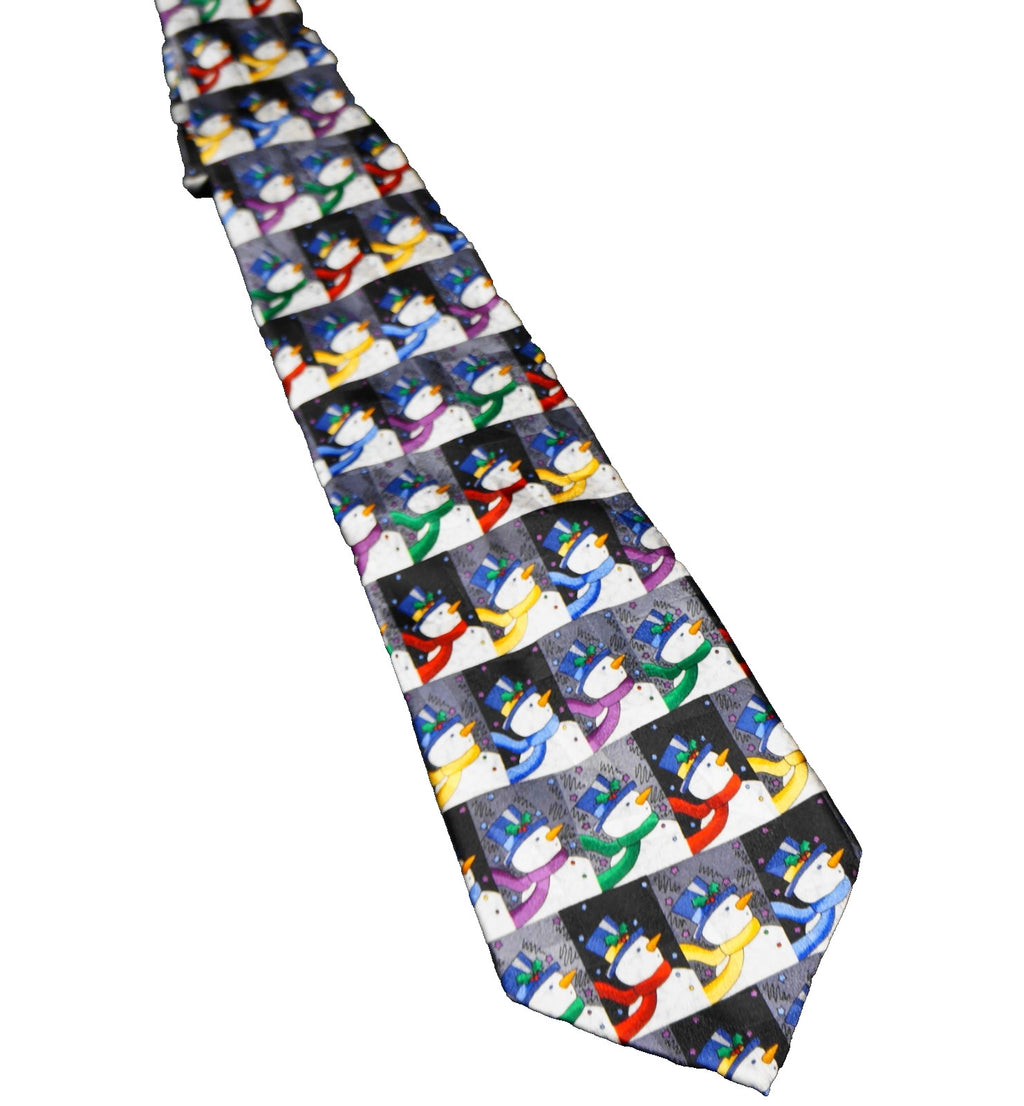 Shades of the Season Snowman Tie American Greetings Silk