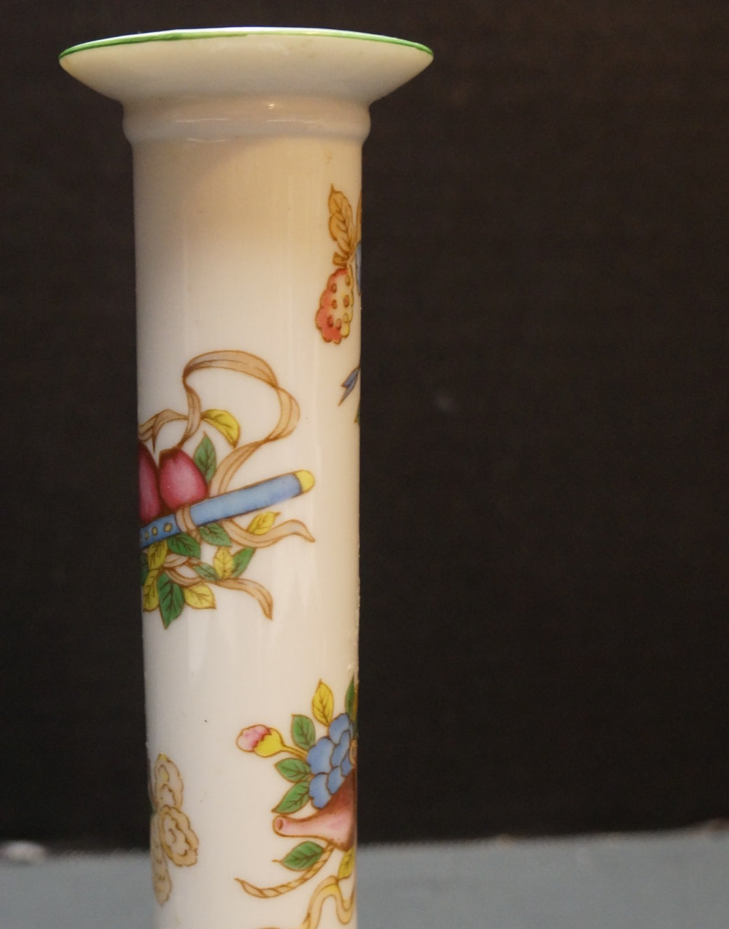 Andrea by Sadek Porcelain Fruit Decorated Candle Stick