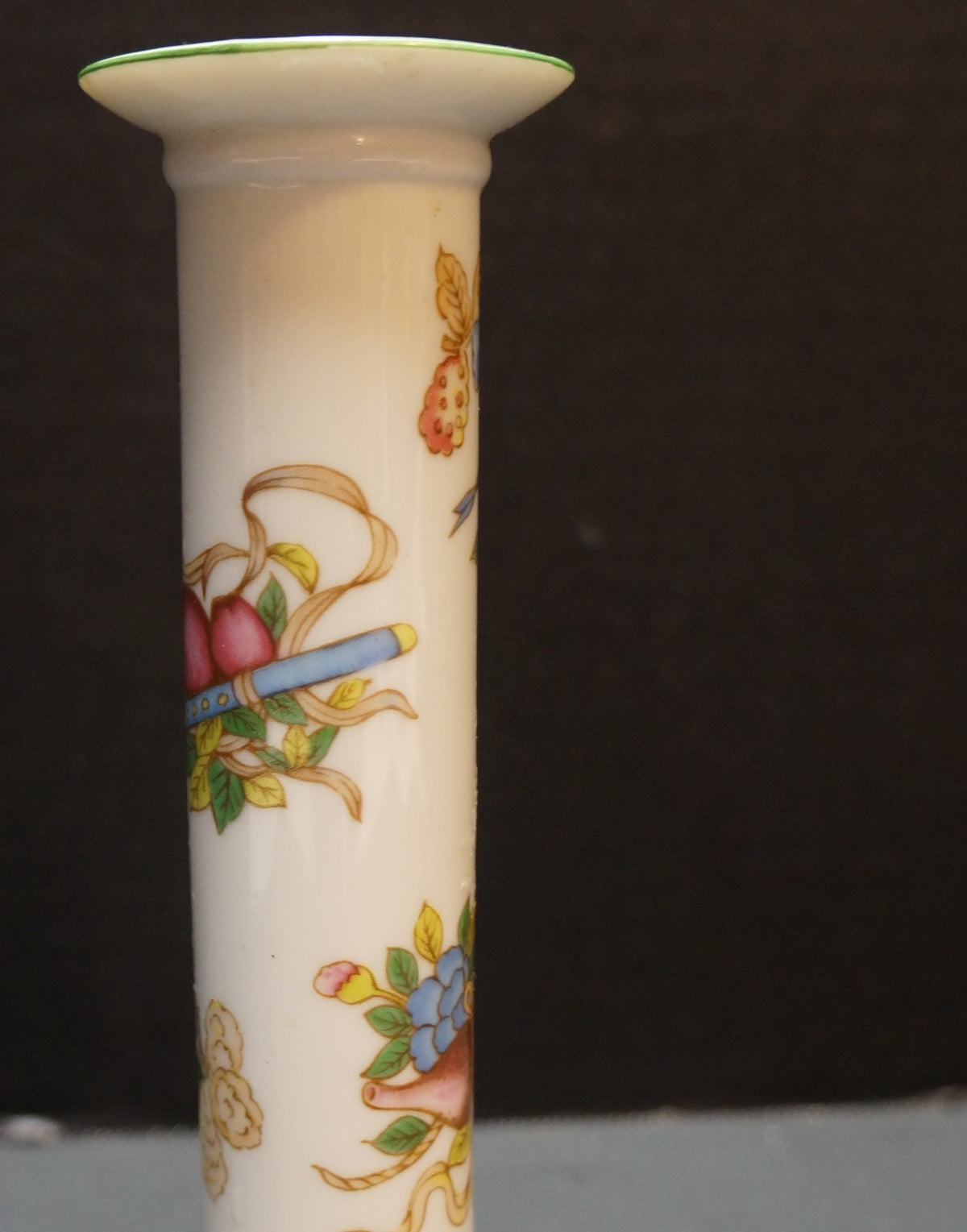 Andrea by Sadek Porcelain Fruit Decorated Candle Stick