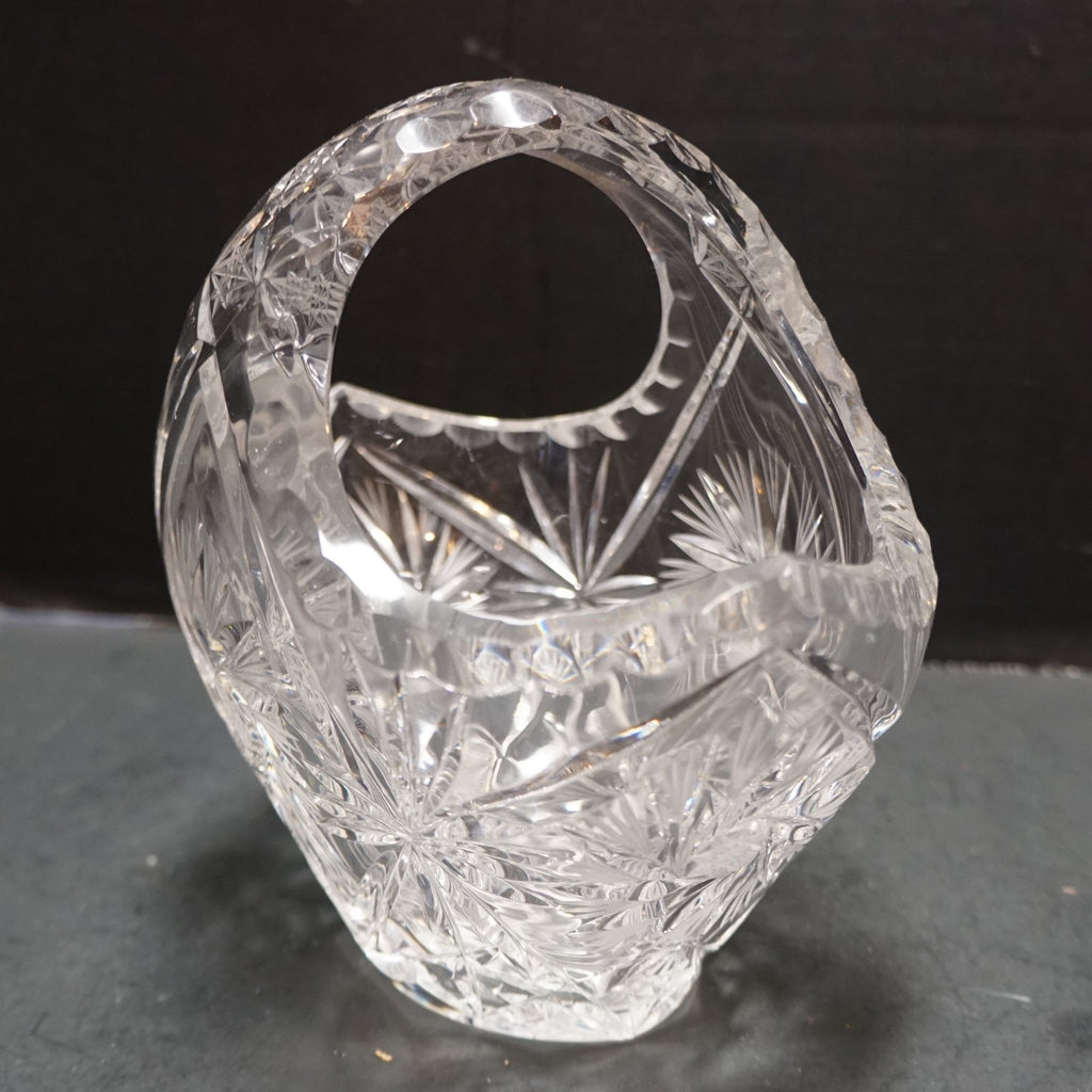 American Cut Eleanor Lead Crystal Small Bride's Basket