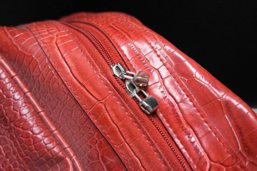 Bath & Body Works Red Moc Croc Faux Vegan Leather Duffle Bag Carry On