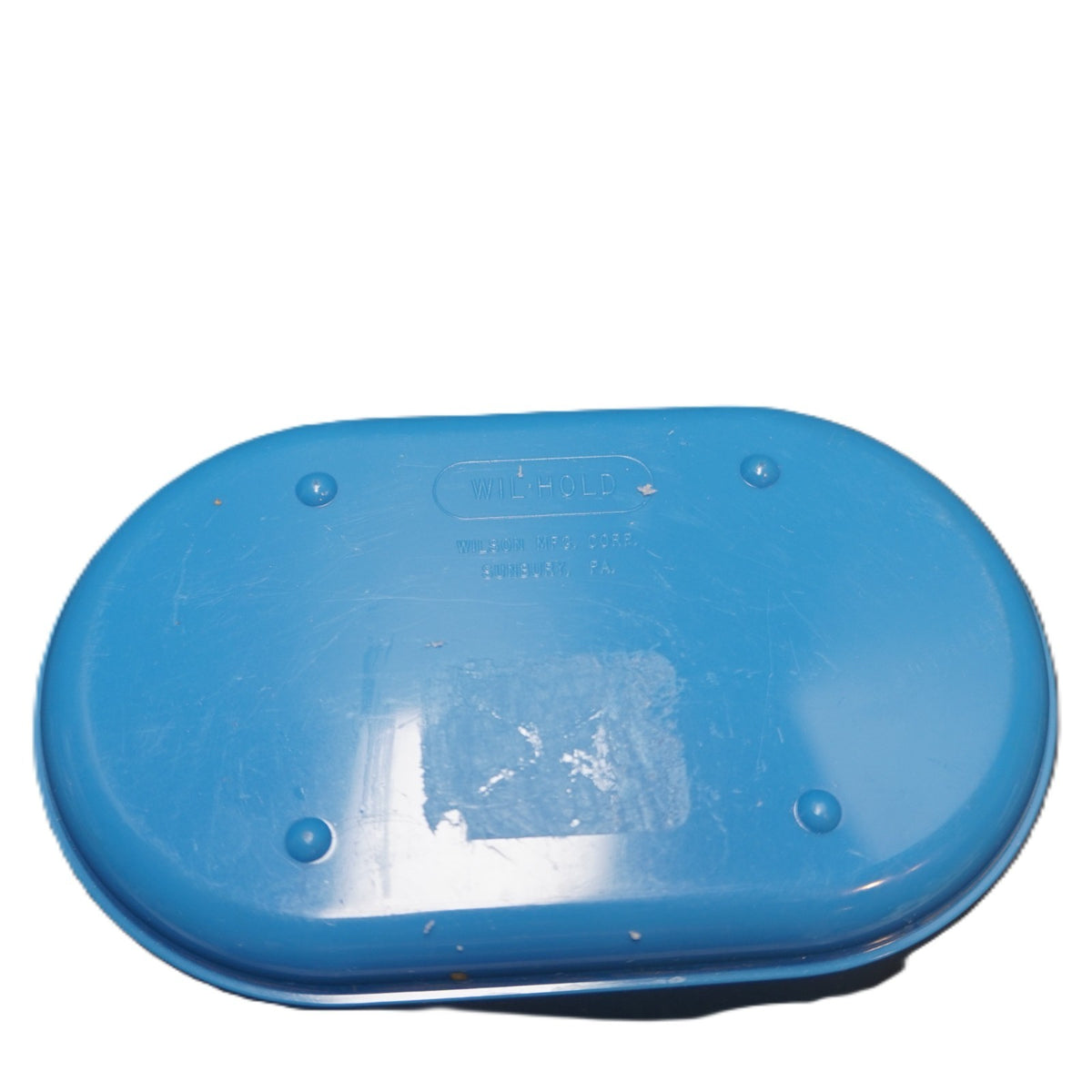 Wil-Hold Wilson Manufacturing Plastic Oval Box Blue Clear Rose Lid