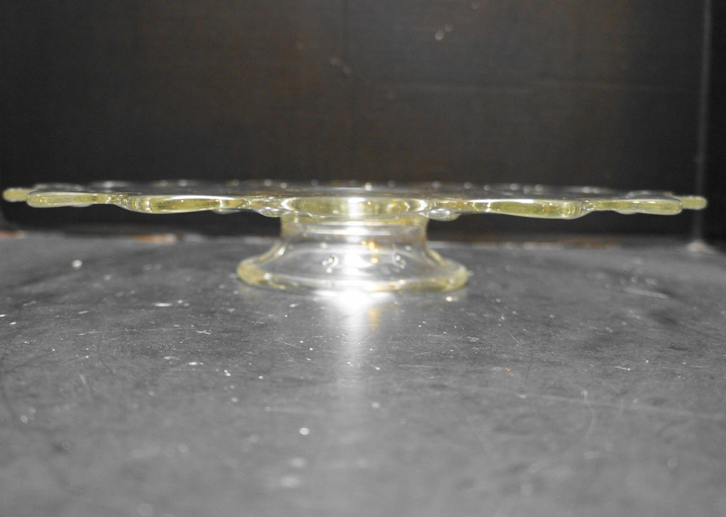 Indiana Glass Teardrop Low Footed Cake Plate 13 13 3/4 IN