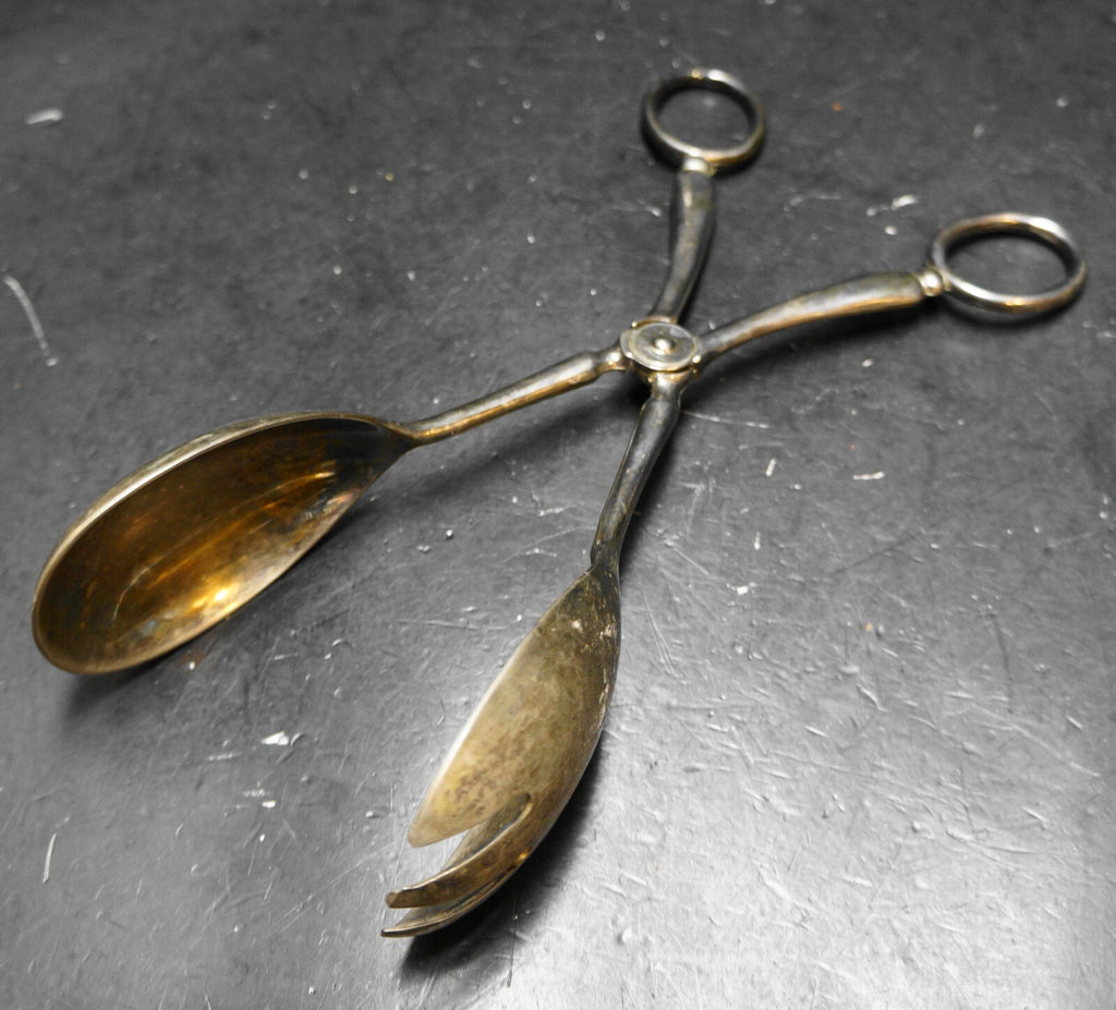 Silver Plated Scissor Style Salad Tongs