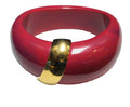 Raspberry Pink Purple Marbled Chunky Lucite Bangle Bracelet