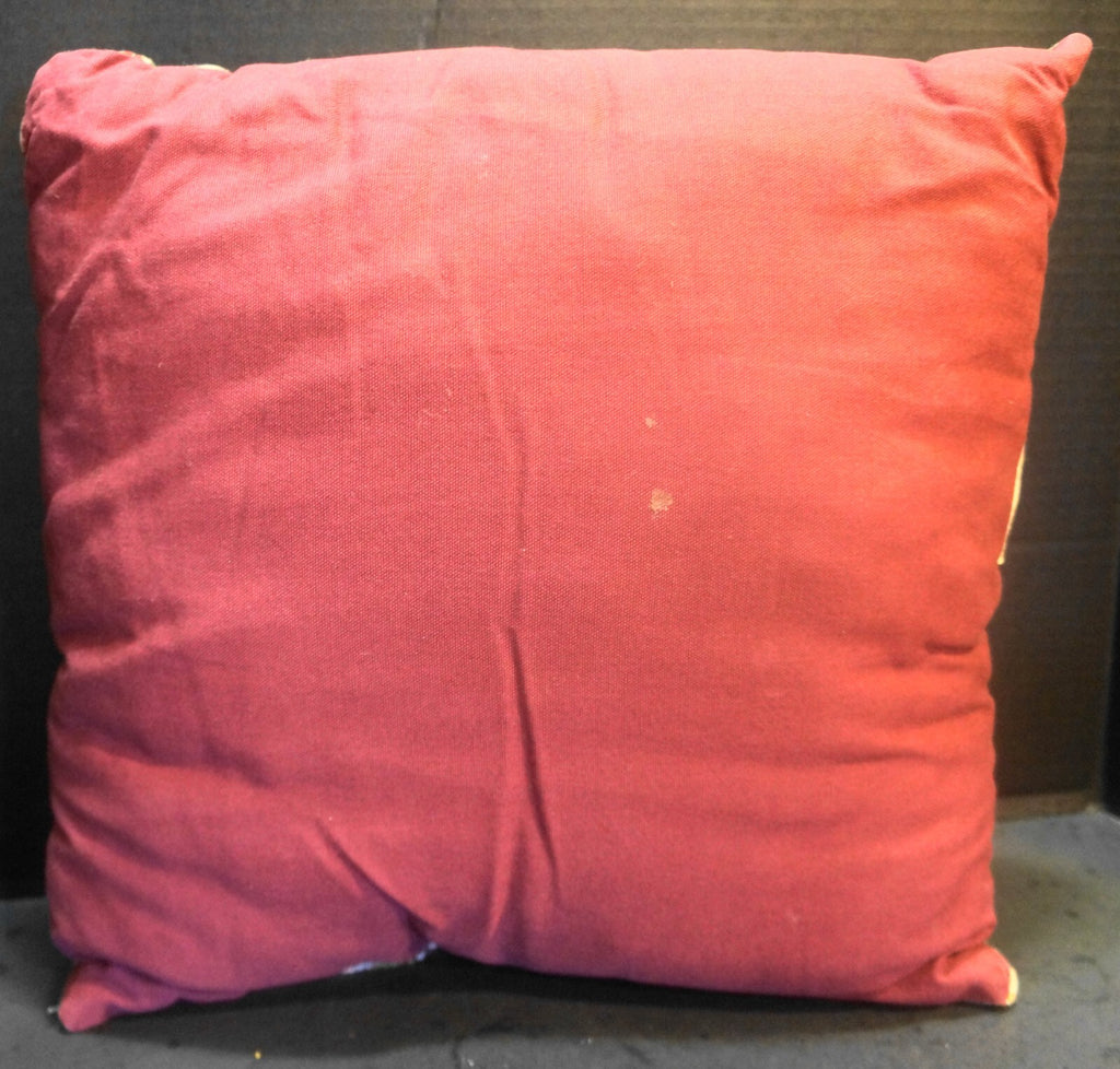 Christmas Pillow Ornaments Tree Bells Candy Canes Diamond Windowpane Tapestry