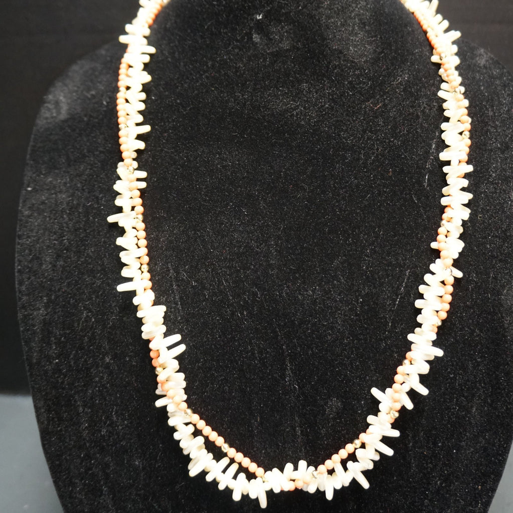 Napier Faux Coral Faux Pearl Torsade Necklace