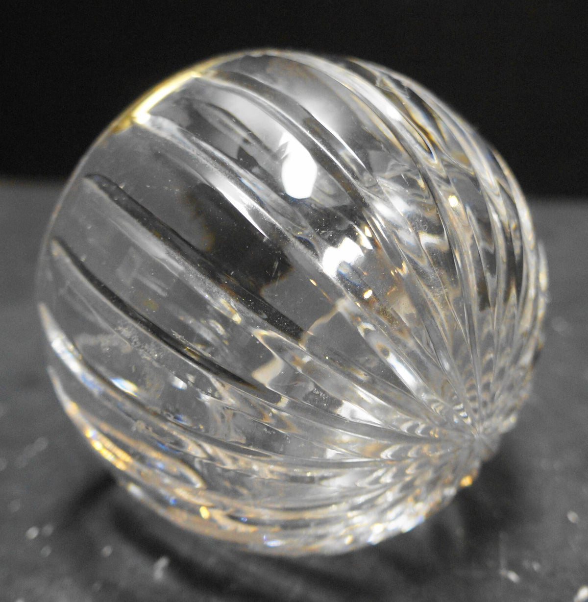Puthod Cut Crystal Orb Ball Tilt Cigar Ashtray Italy Vintage