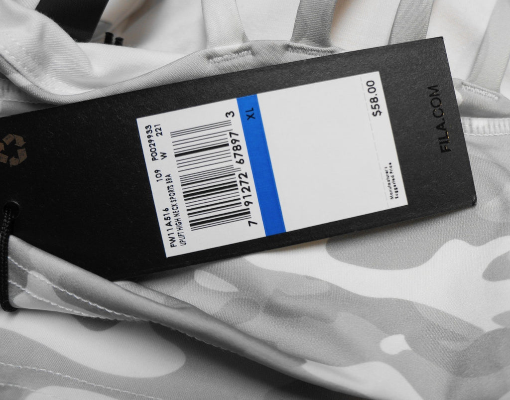 Fila Women Grey & White Uplift High Neck Sports Bra - Size XL