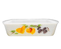 Gay Fad Fruits Fire King Milk Glass Loaf Pan Tab Handles