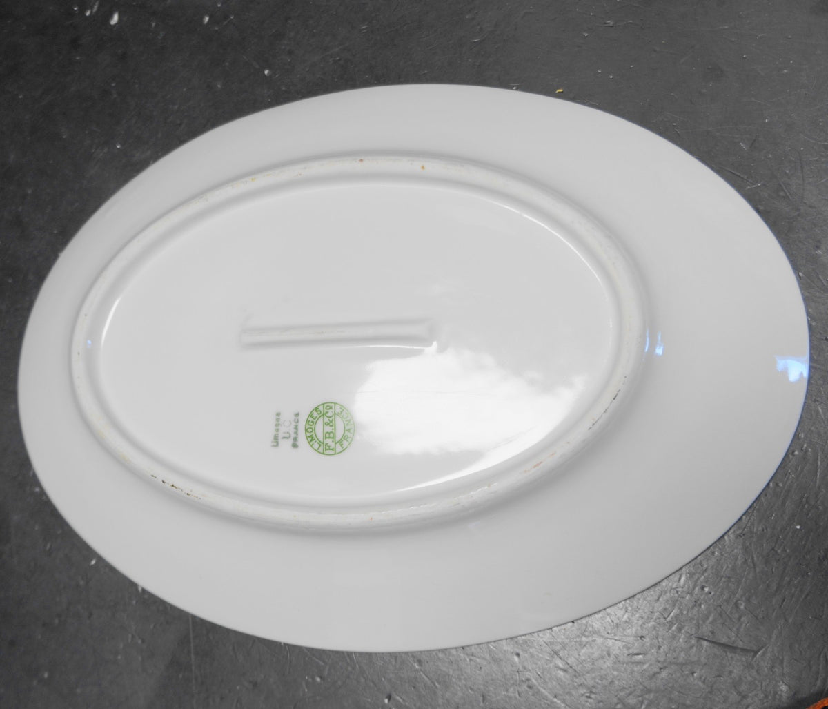 U.C. Limoges FB&CO France Oval Platter Roses Scrolls Small Platter