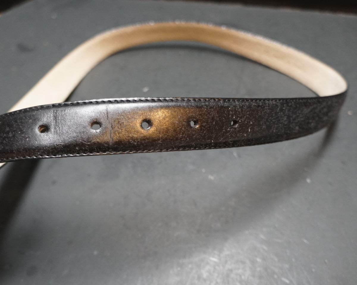 Field Manor Black Leather Belt Made in Taiwan XL