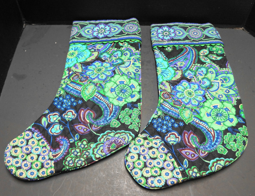 Vera Bradley Blue Rhapsody Christmas Stockings Pair New With Tags Retired