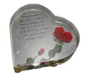 Bircraft Lucite Carved Rose Heart Paperweight Grandmother Poem