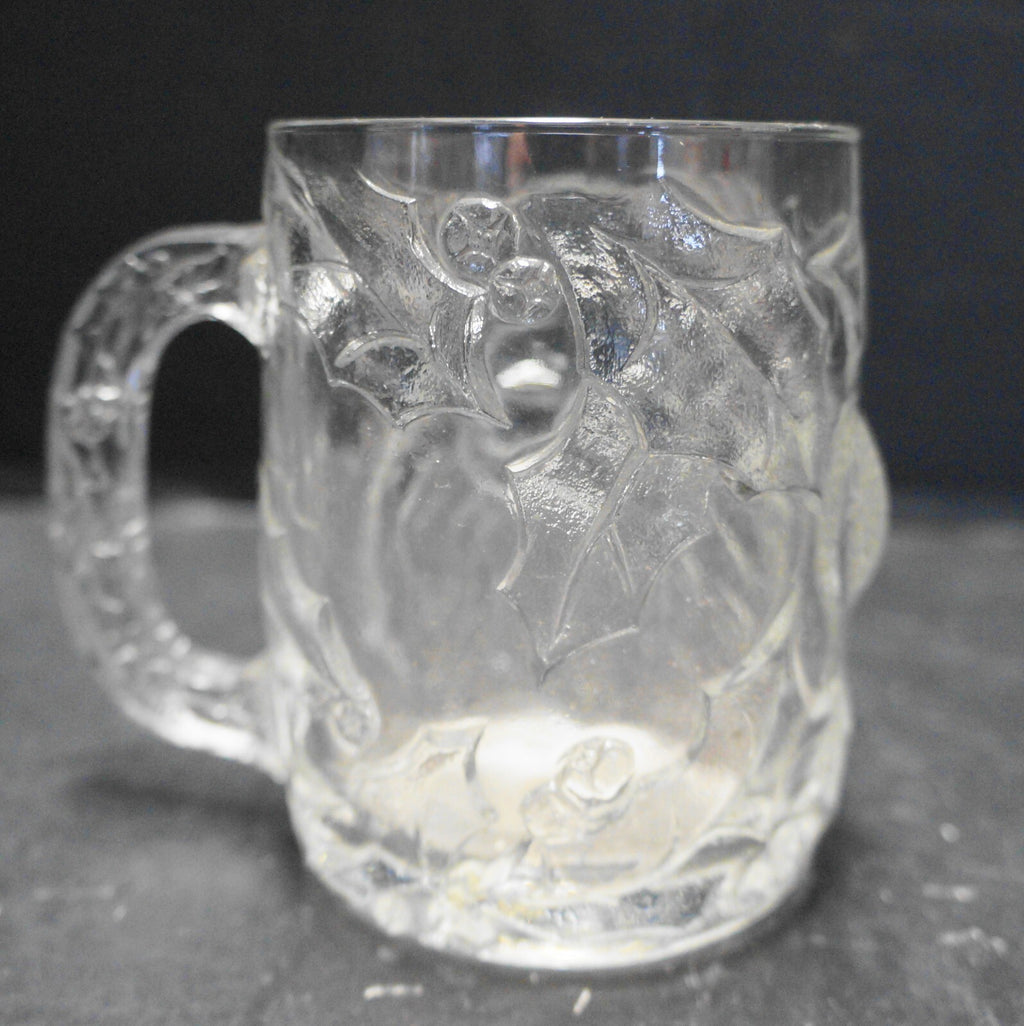 Luminarc Santa Raised Pressed Glass Figural Mug