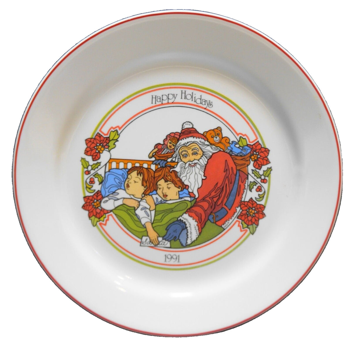 Corelle Happy Holidays 1991 Visions of Sugar Plums Dinner Plate