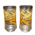 Libbey Wheat Decal 10 OZ Tumblers Pair 1970s
