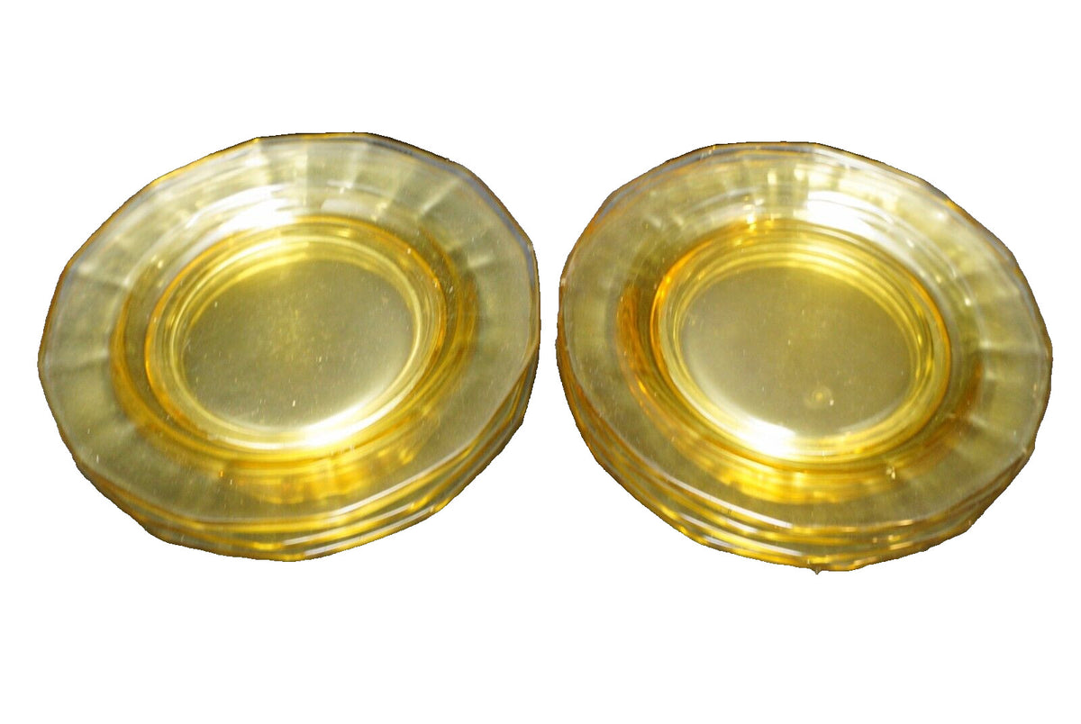 Imperial Molly Yellow Depression Glass Bread Plates Set of 8