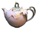 Pier 1 Ginger Lily Teapot Hand Painted Porcelain