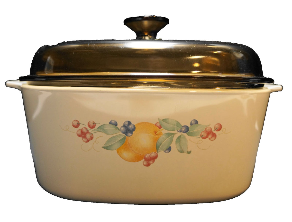 Corelle Corning Abundance 5 Qt Square Casserole Brown Glass Lid A-5-B