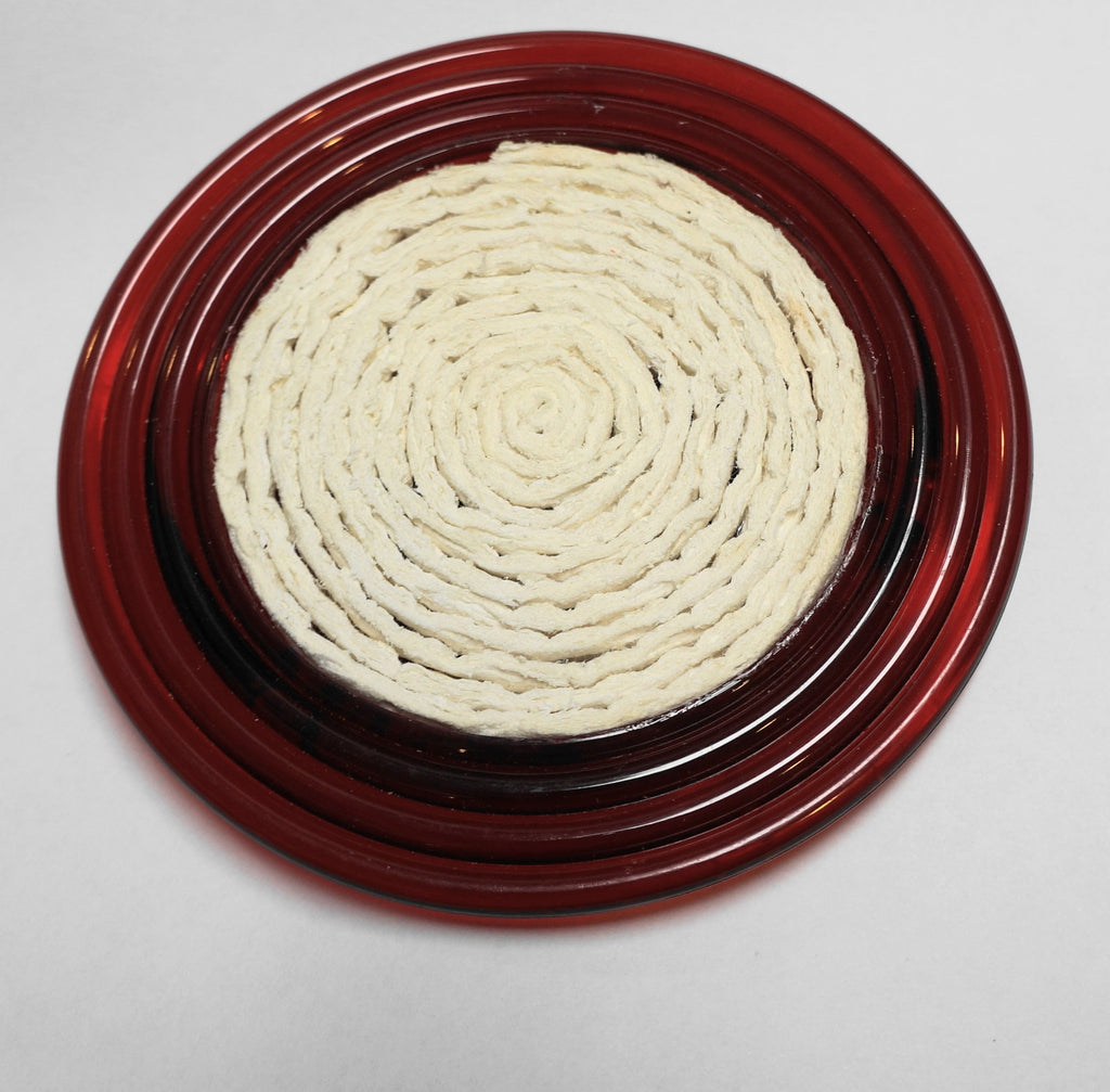 Ruby Red Lucite Acrylic Plastic Round Coasters White Swirl Centers Set of 9