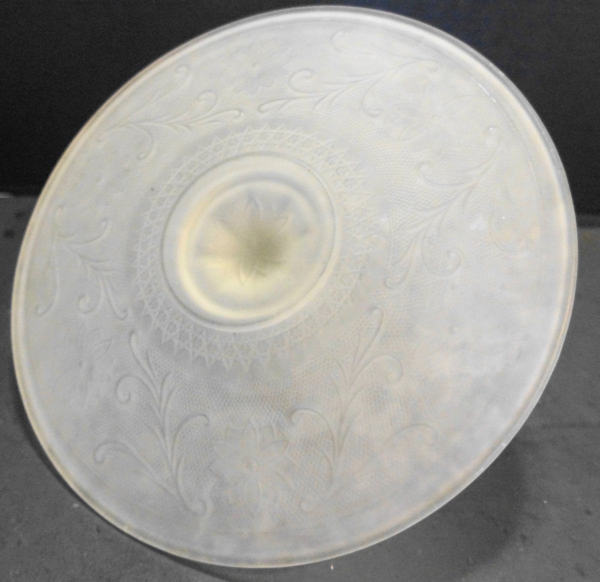 Indiana Glass Tiara Exclusives Frosted Satin Sandwich Center Handle Tidbit Tray