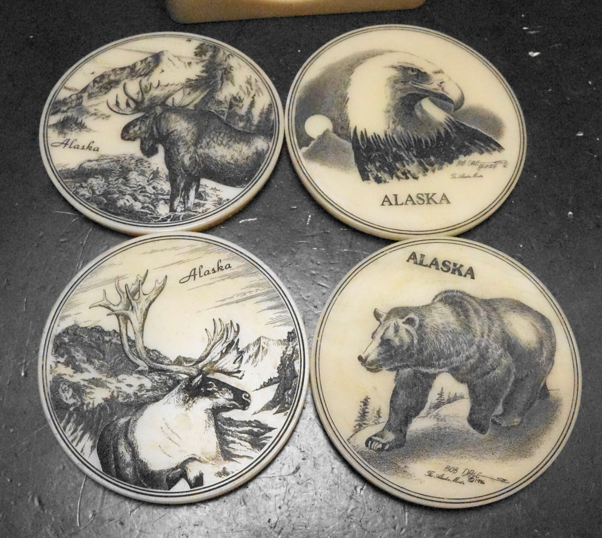 Kiana Made in Alaska Coasters Set Moose Bear Eagle