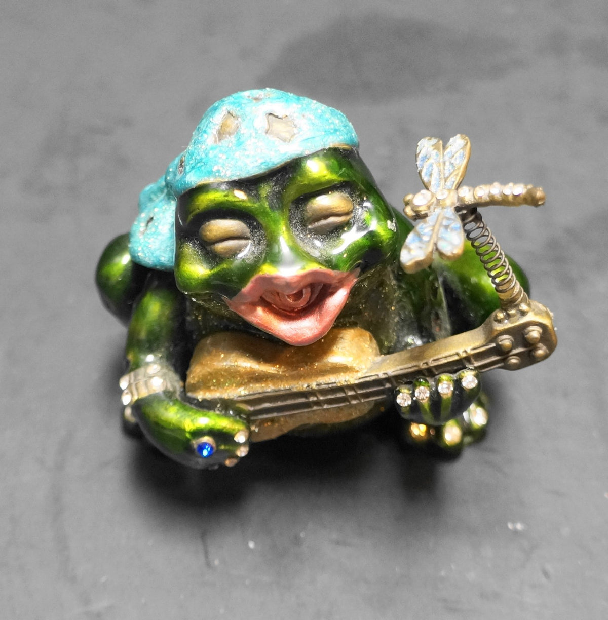 Lacombe Freddy the Frog Enamel Jeweled Trinket Box