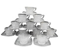 Westmoreland English Hobnail Clear Punch Cup Square Saucers Set of 12