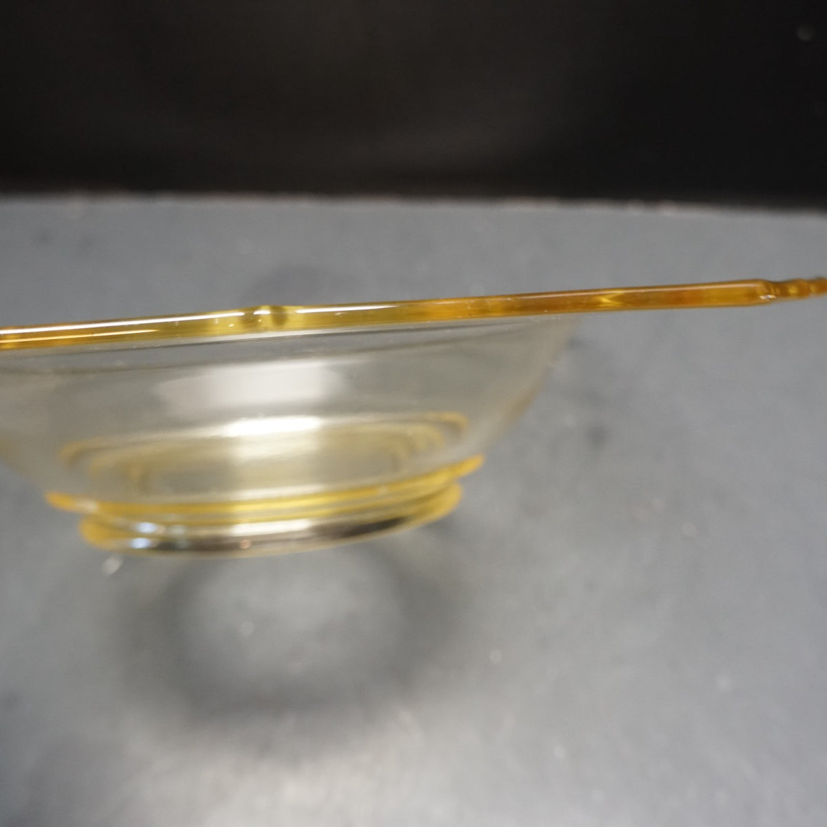 Yellow Depression Glass Square Console Bowl