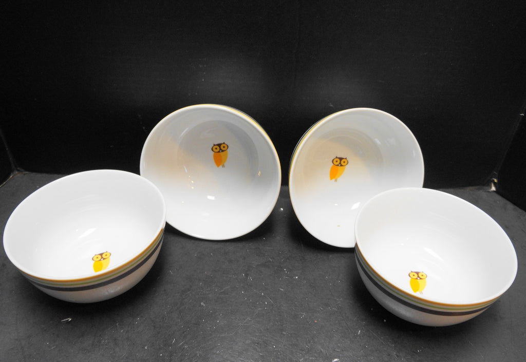 Rachael Ray Little Hoot Soup Cereal Bowls Set of 4 5 5/ 8"