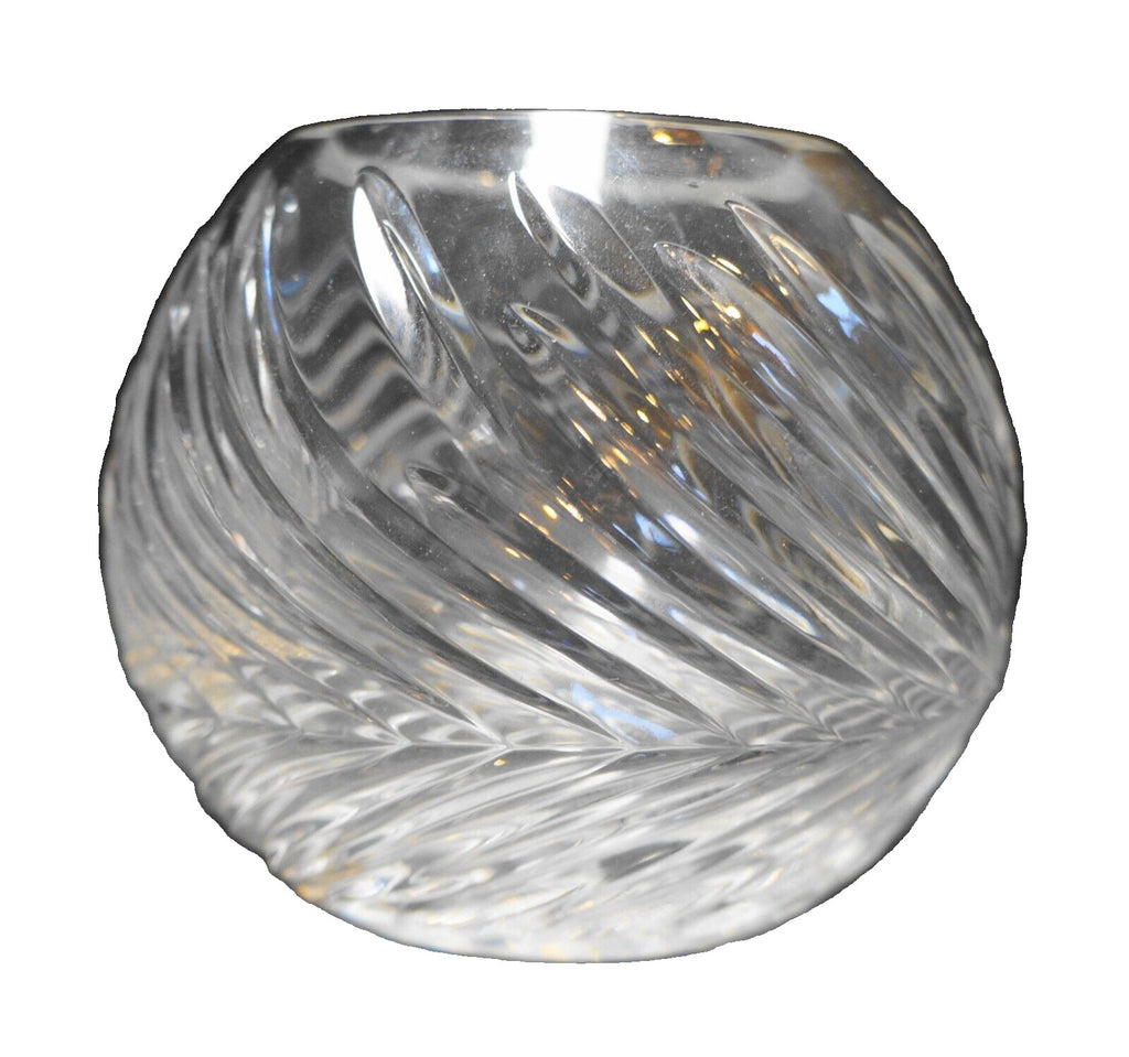 Lausitzer Glas Cut Crystal Rose Bowl East Germany DDR