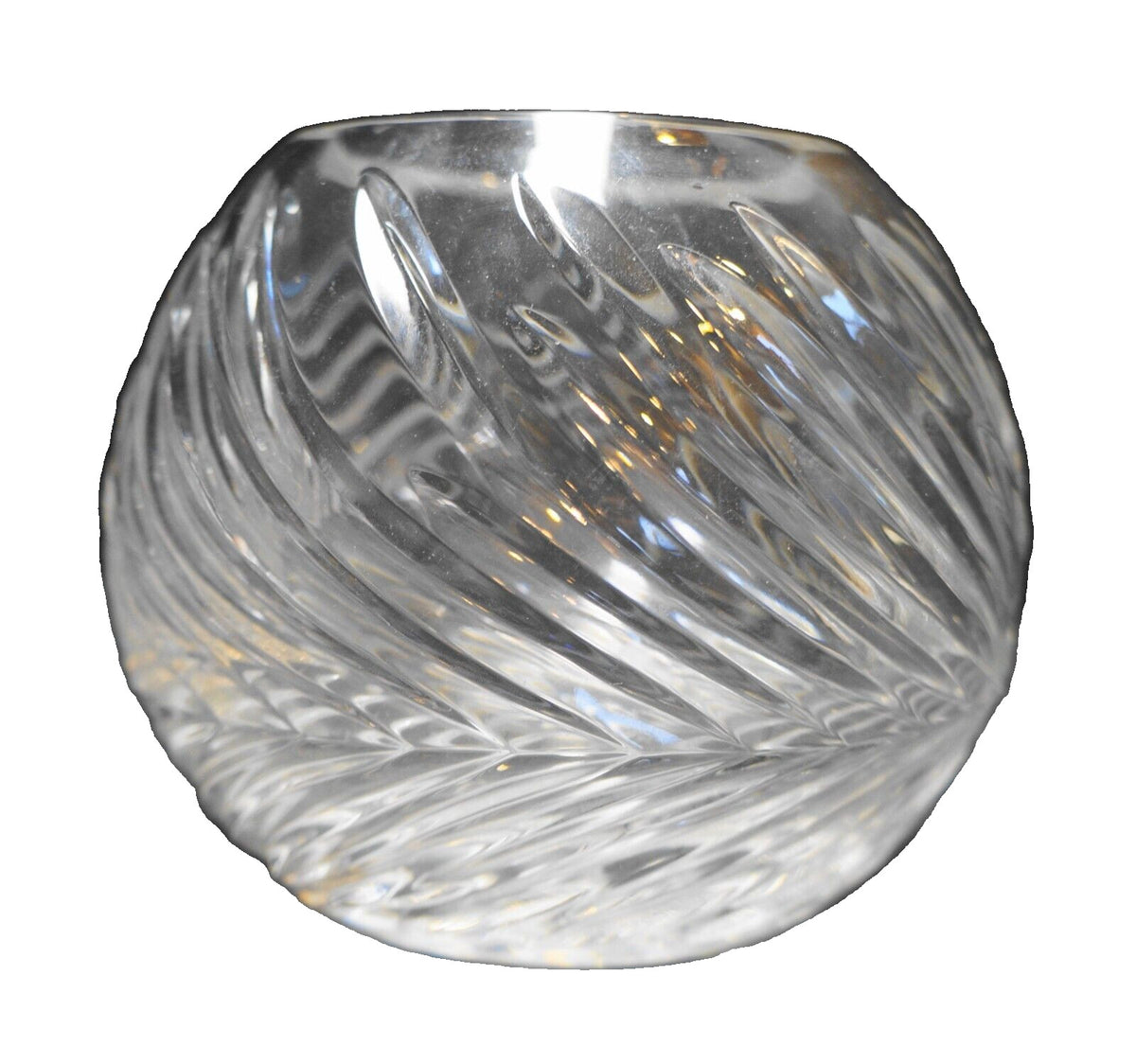 Lausitzer Glas Cut Crystal Rose Bowl East Germany DDR