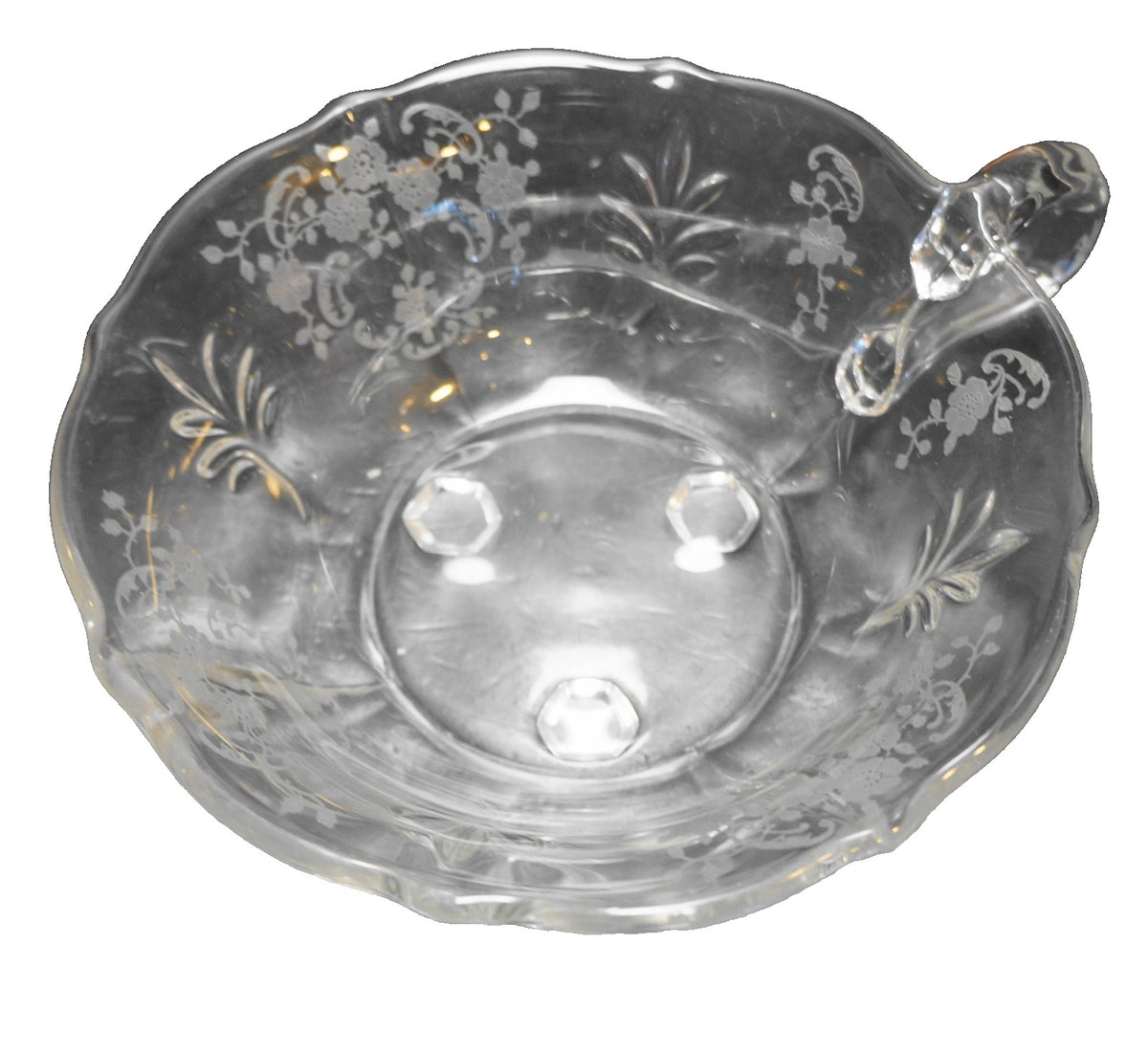 Fostoria Baroque Meadow Rose Etch Nappy Bowl
