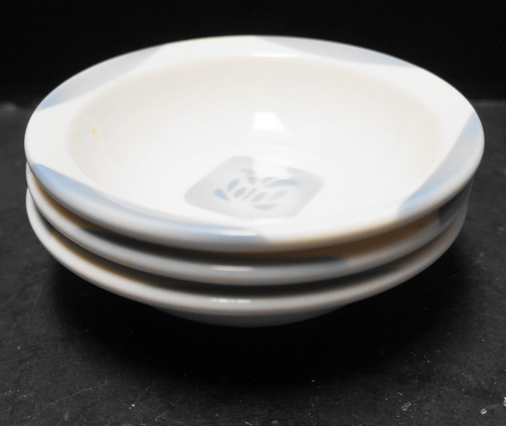 Syracuse Cadet Fruit Dessert Sauce Bowls Set of 3 Airbrushed Gray Blue Tulip